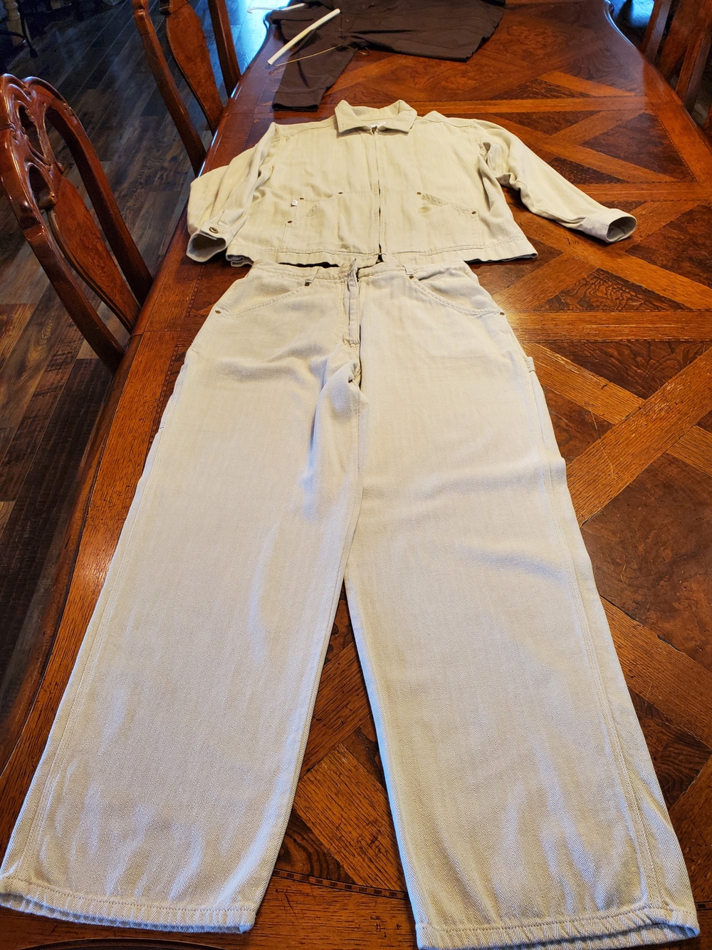 Willi Smith Light Beige Two-Piece Wide-Leg Pantsuit
